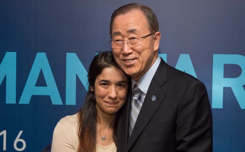 Nadia Murad Taha weeps infront United Nation